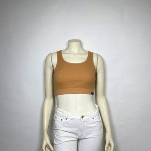 VICTORIA BECKHAM x REEBOK Tan Ribbed Sport Bra